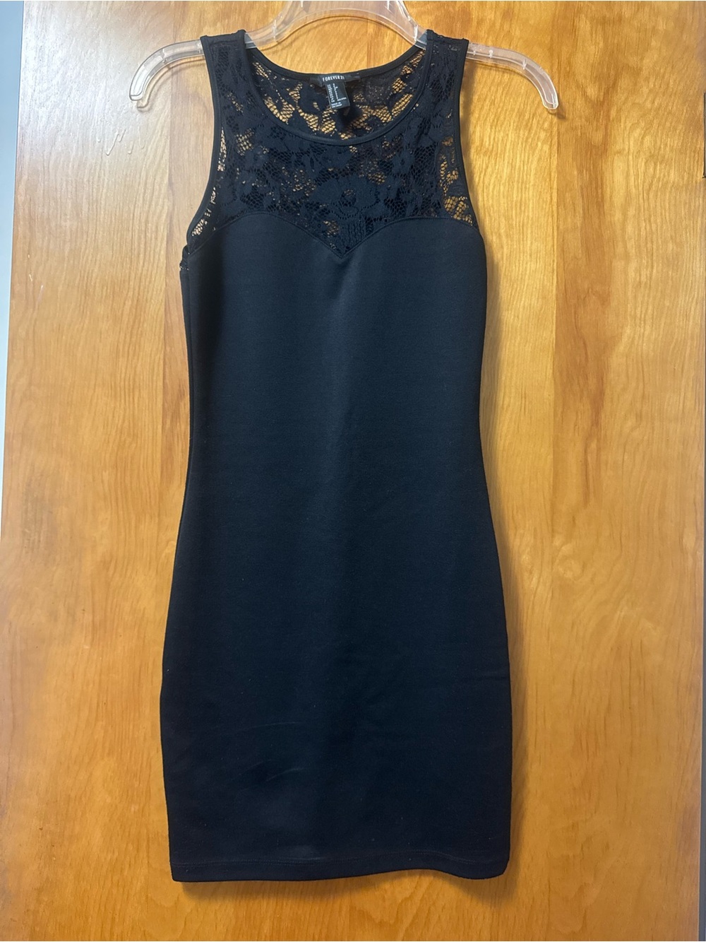 Forever 21 Black Lace Yoke Mini Dress